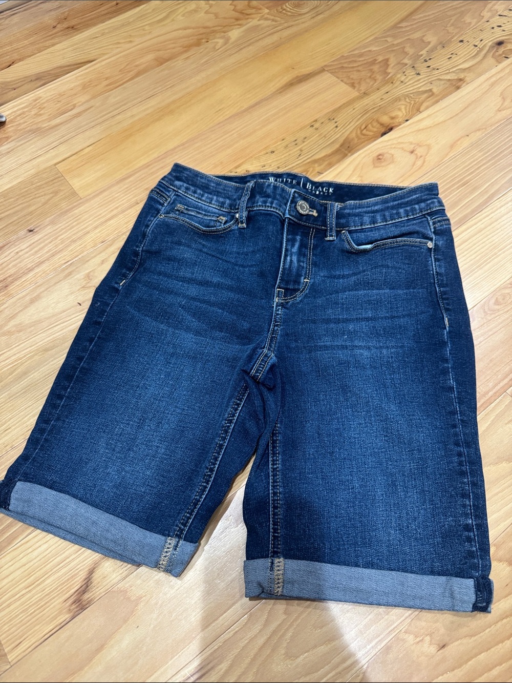 White House Black Market Dark Indigo Denim Bermuda Shorts